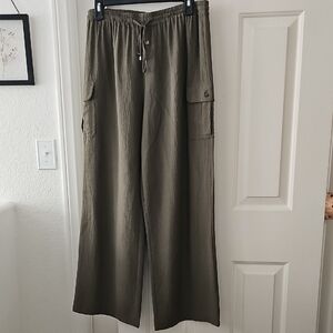 Calvin Klein Olive Wide Leg Pants